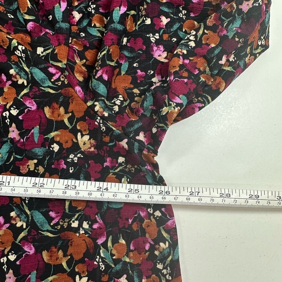 Ava Viv Women’s Plus Multicolor Floral Top 1X Long Puff Sleeve Lightweight - Picture 7 of 9